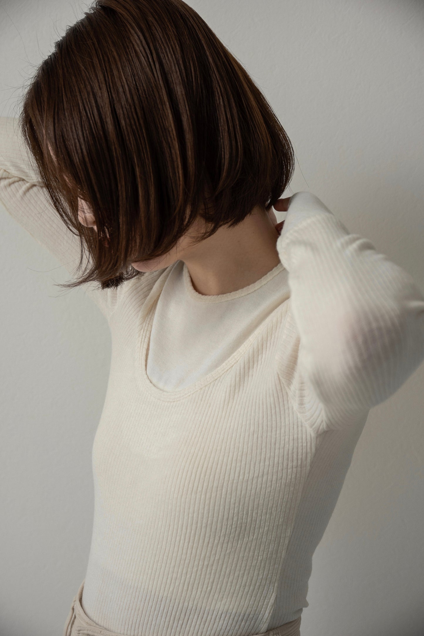 crew neck like layered pattern tops