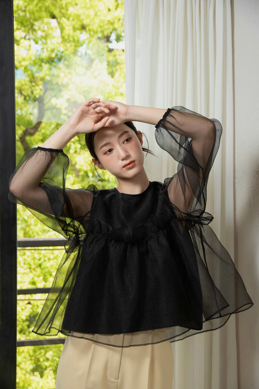 organdy flare blouse