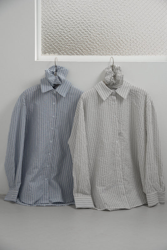 mixed stripe shushu set shirt