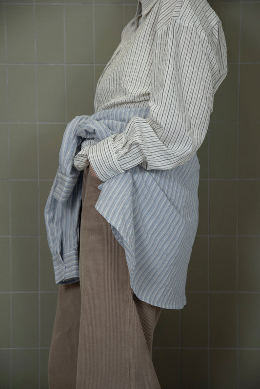 mixed stripe shushu set shirt