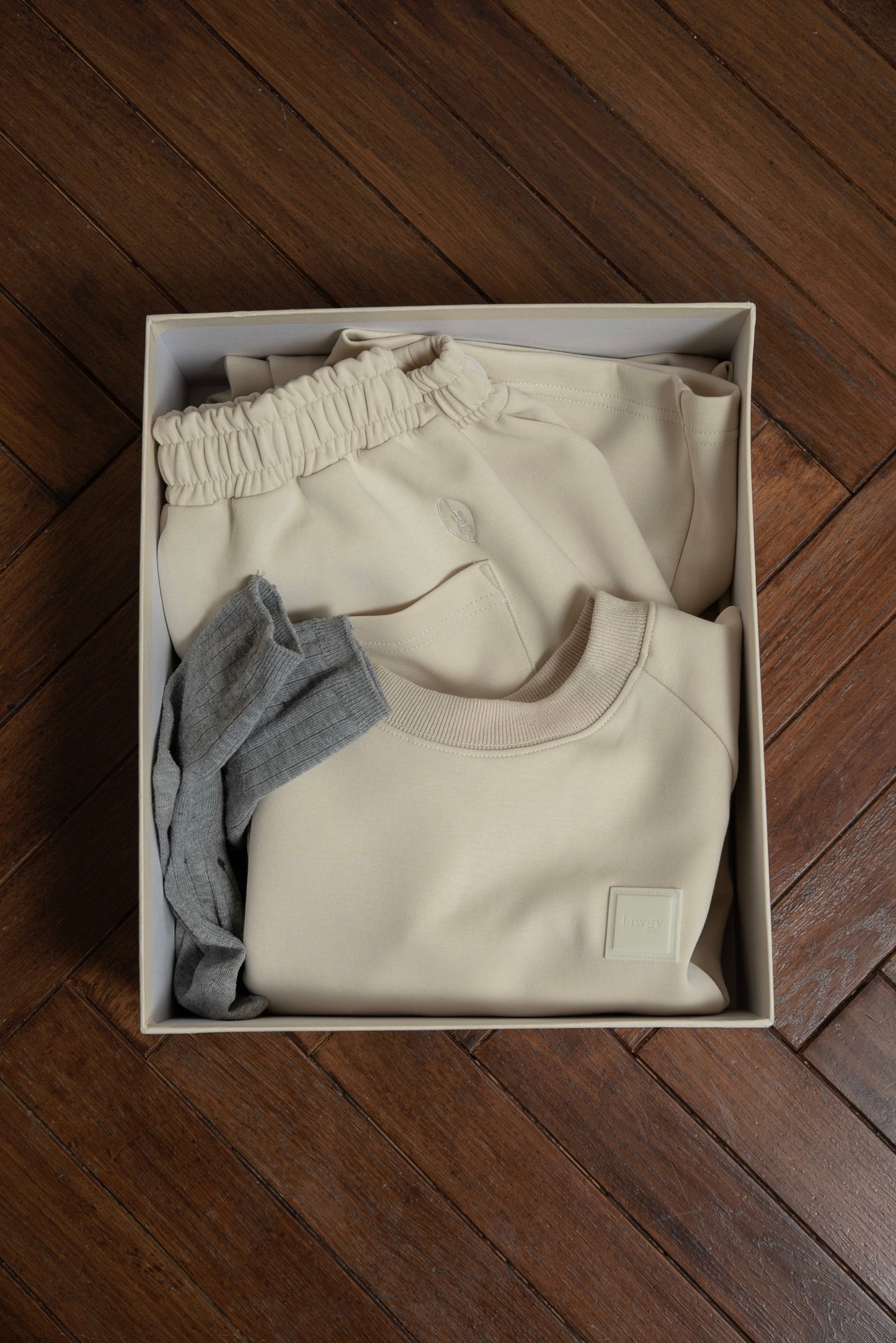 lawgy original logo embroidery sweat pants