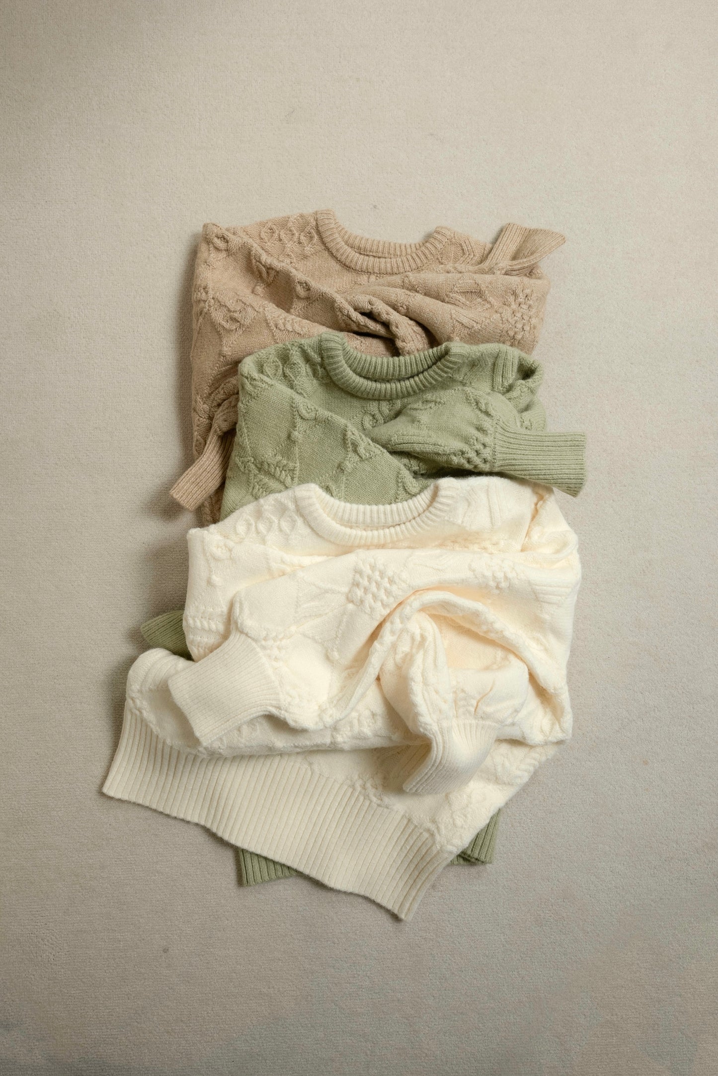 pattern rhombus volume sleeve knit