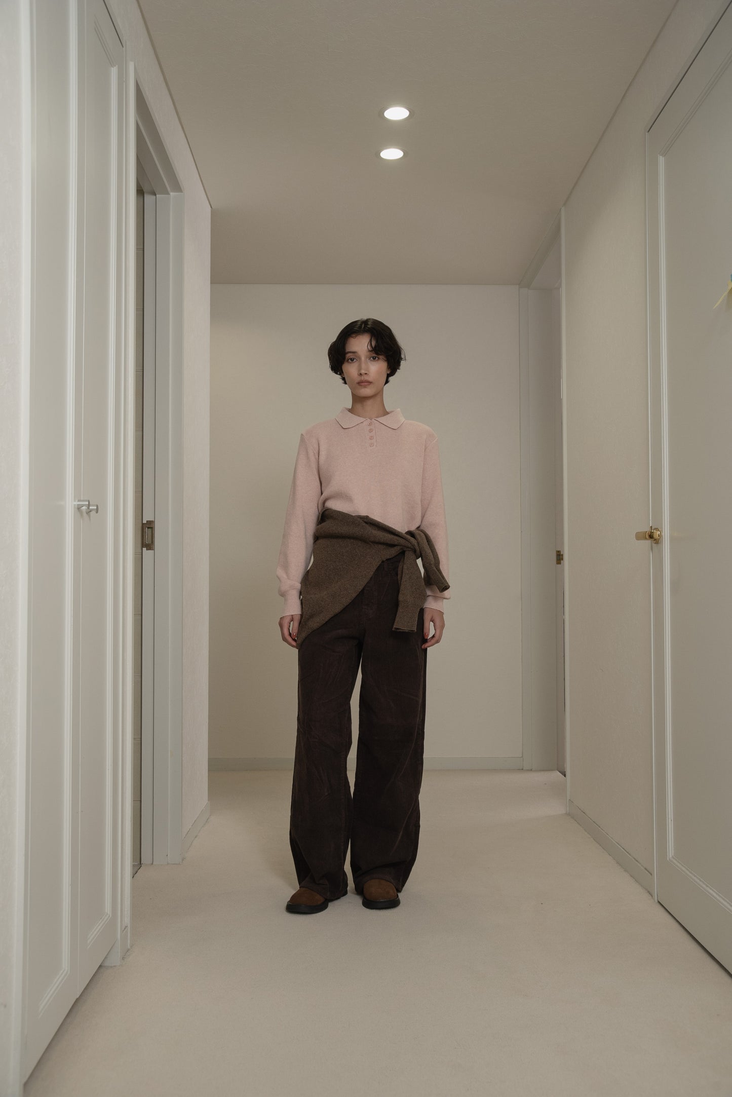 simple polo rafu knit pullover