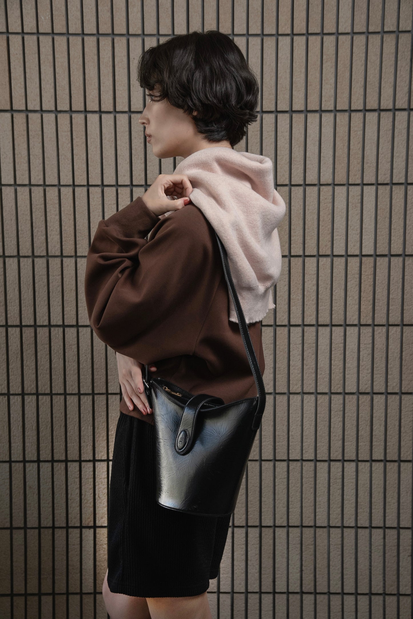 triangle logo one handle bag