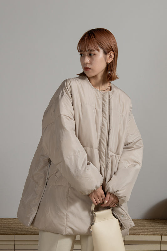 fiber down no collar blouson