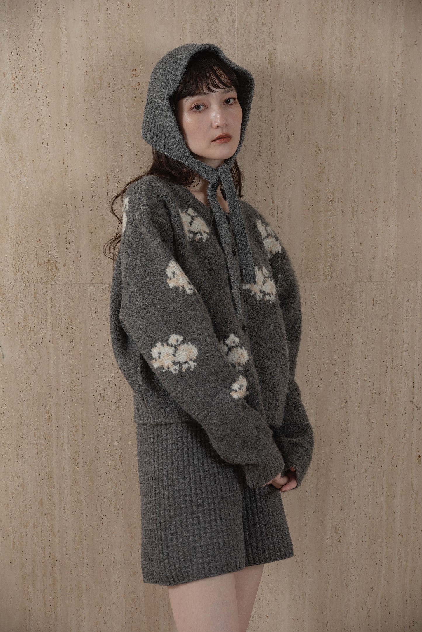 knit rib ribbon babushka