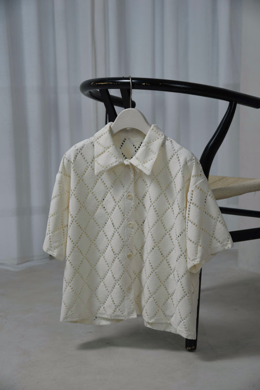 mesh line pattern tops【eim plus+限定アイテム】