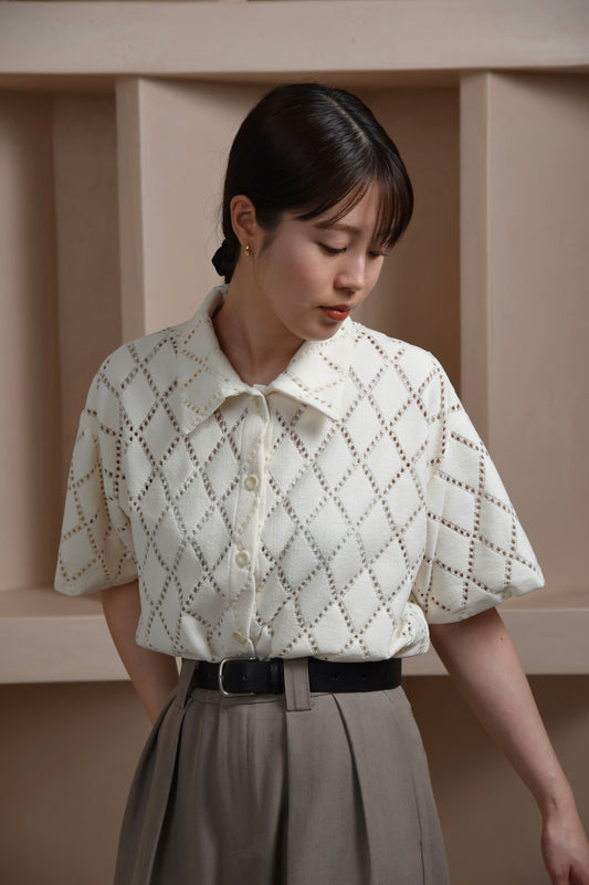 mesh line pattern tops【eim plus+限定アイテム】