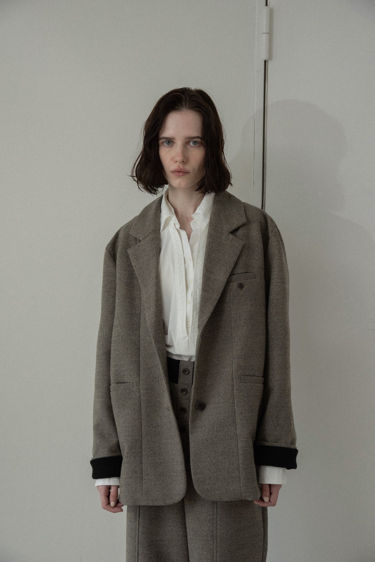 sleeve double face tailored jacket