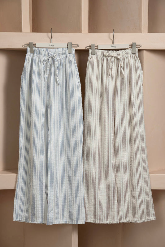 stripe rafu straight pants