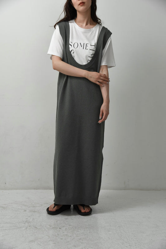 u neck long vest