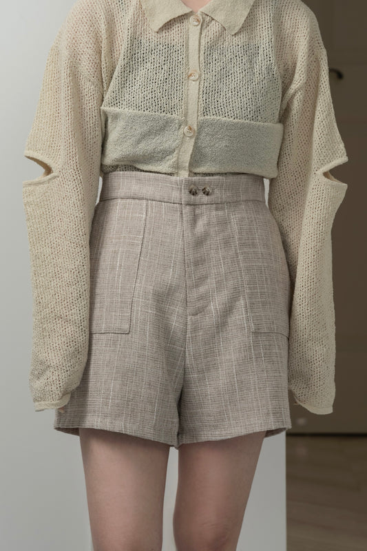 tweed like short pants