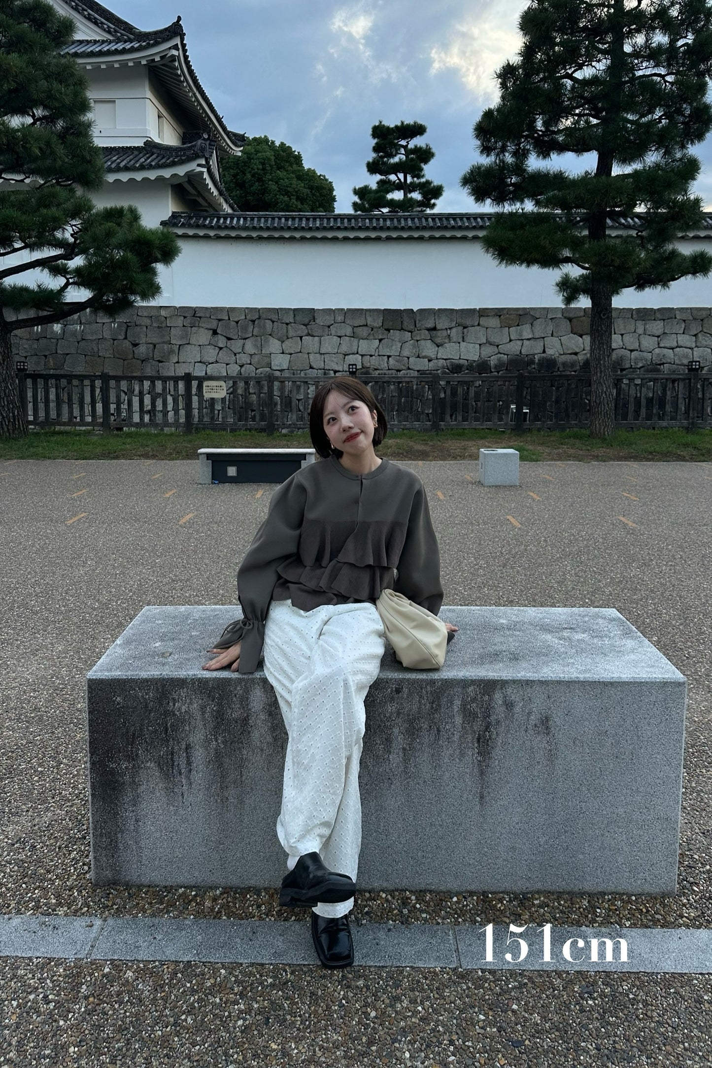 ribbon gather cuffs frill cardigan