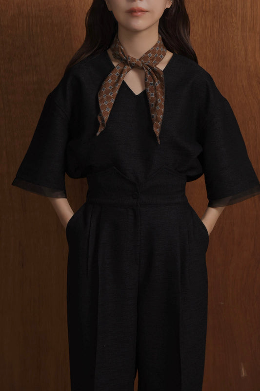 sheer docking tweed like blouse