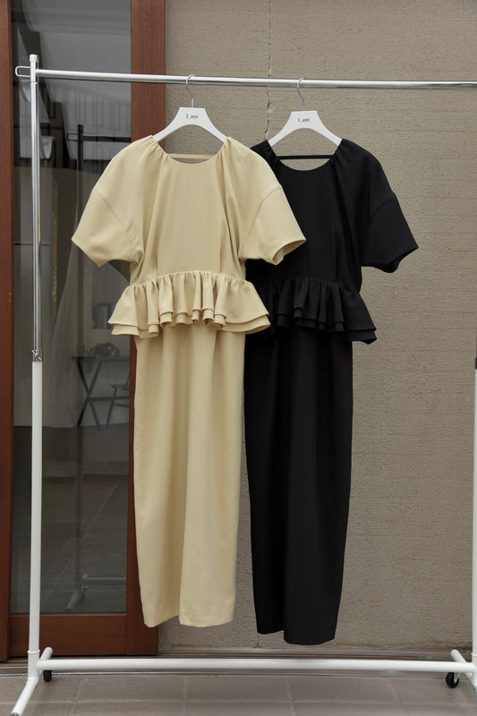 double frill pencil dress