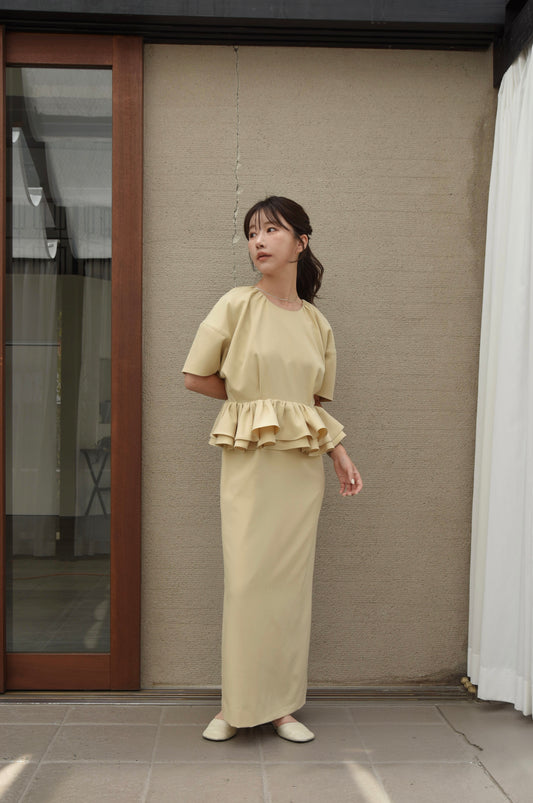 double frill pencil dress