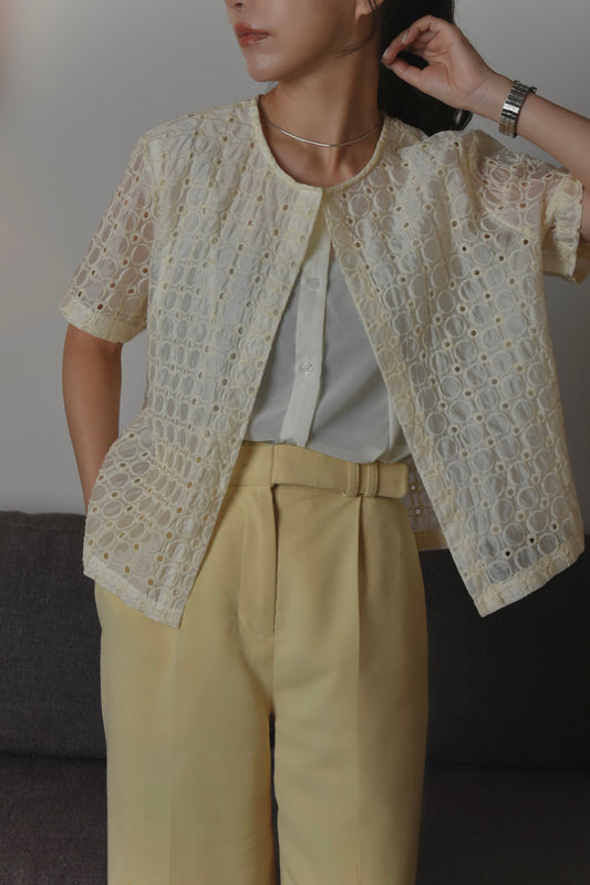 embroidery sheer layered tops