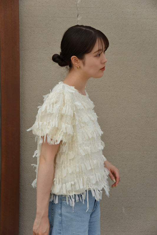 sheer tape fringe tops