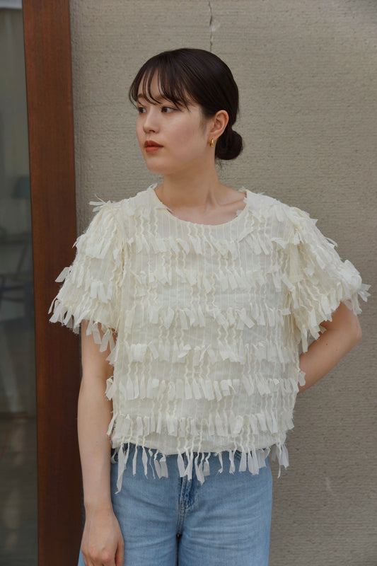 sheer tape fringe tops