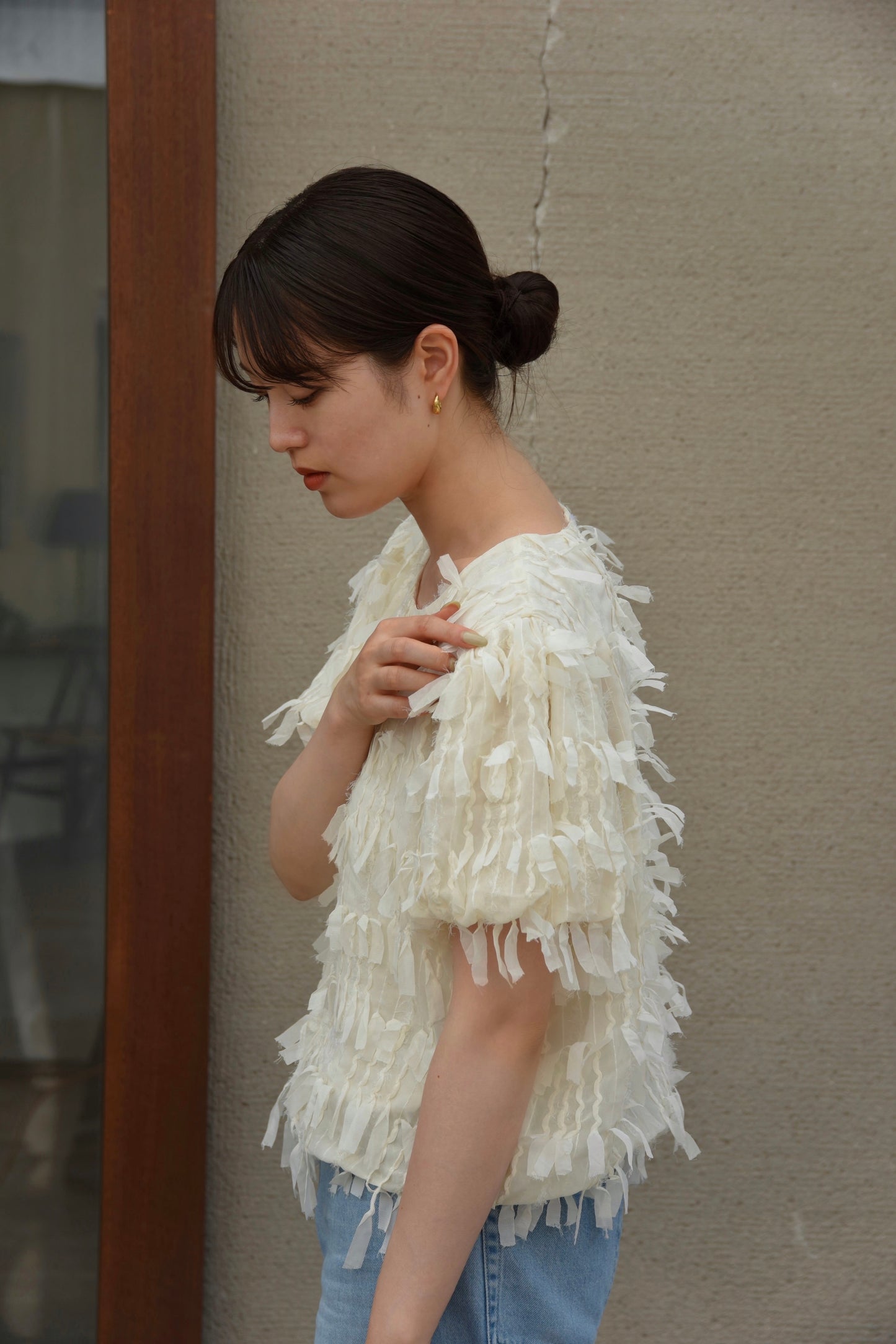 sheer tape fringe tops