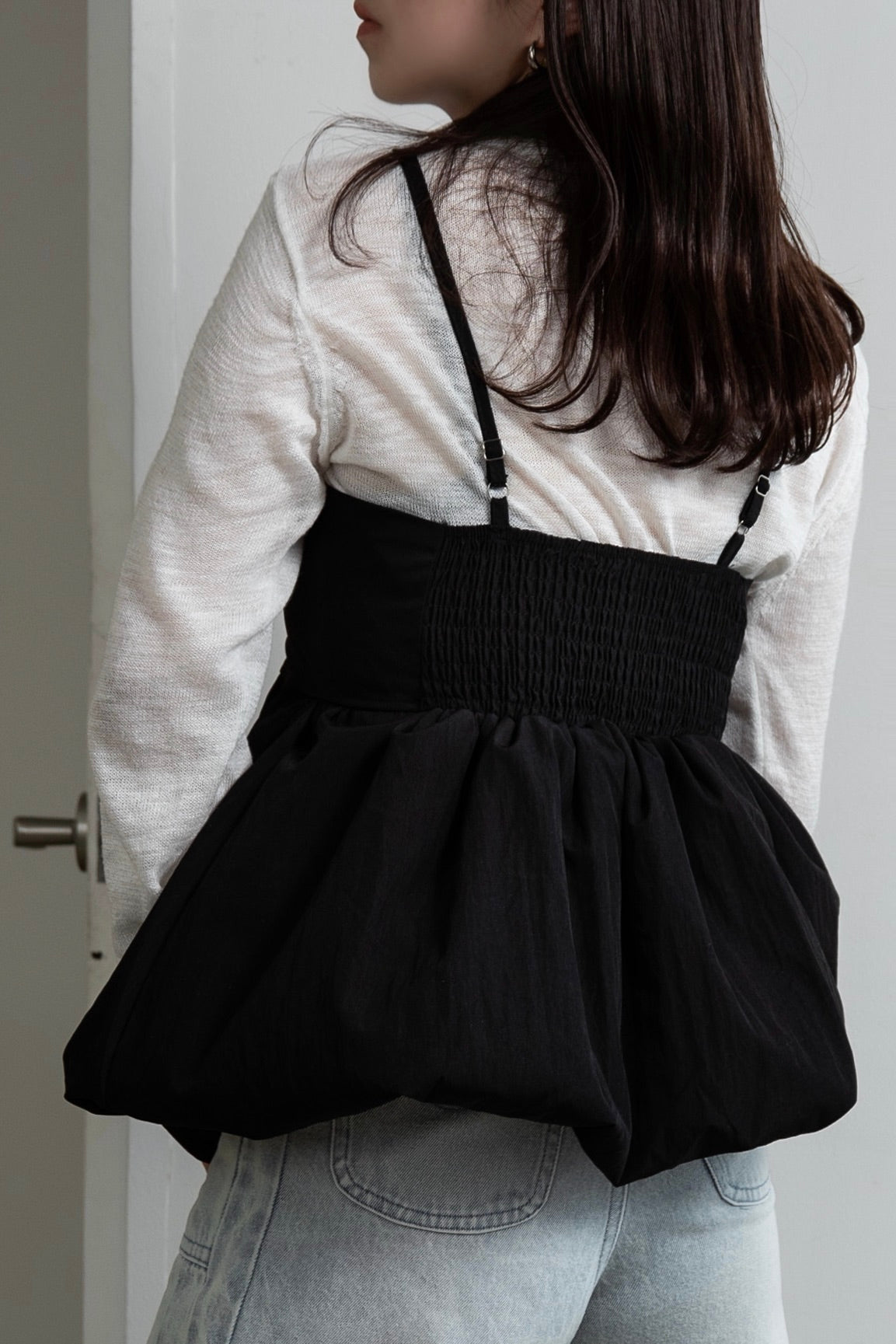 back shirring balloon cami