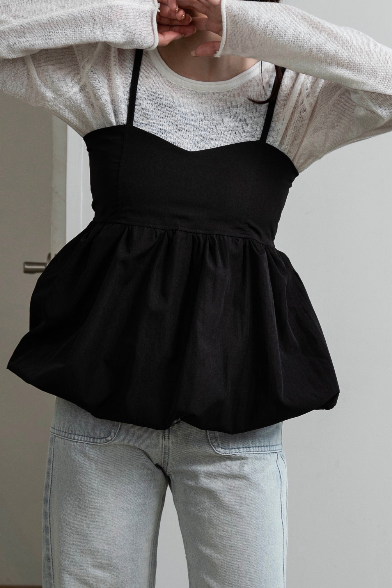 back shirring balloon cami