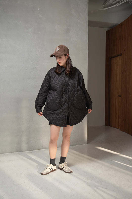 over size quilting shirt jacket