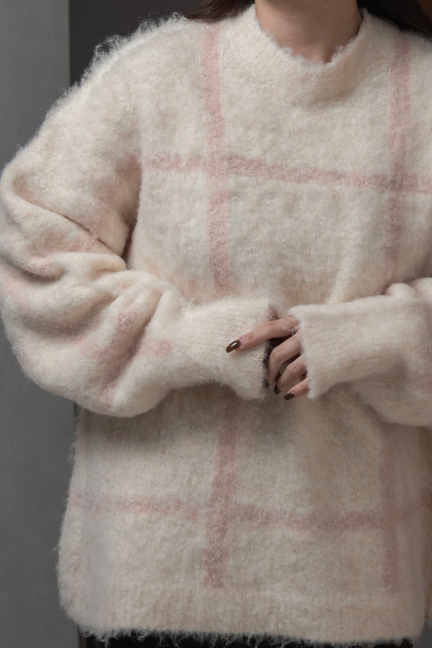 soft touch simple check knit