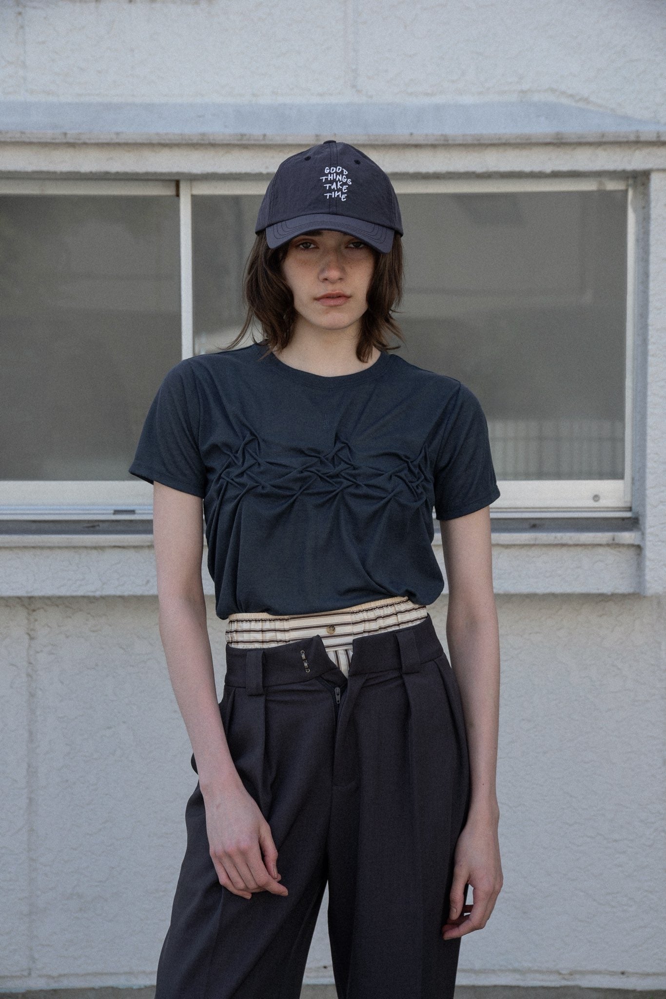 handwritten like logo embroidery cap