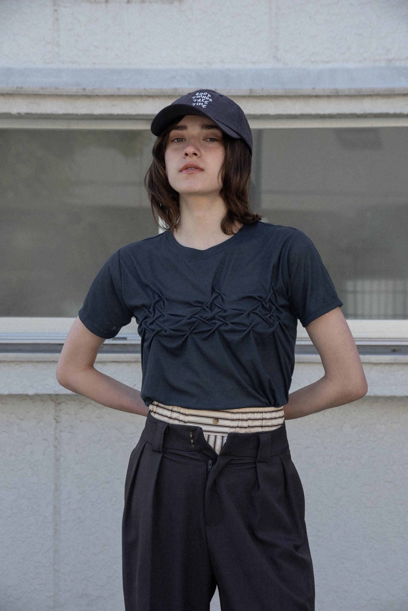 handwritten like logo embroidery cap