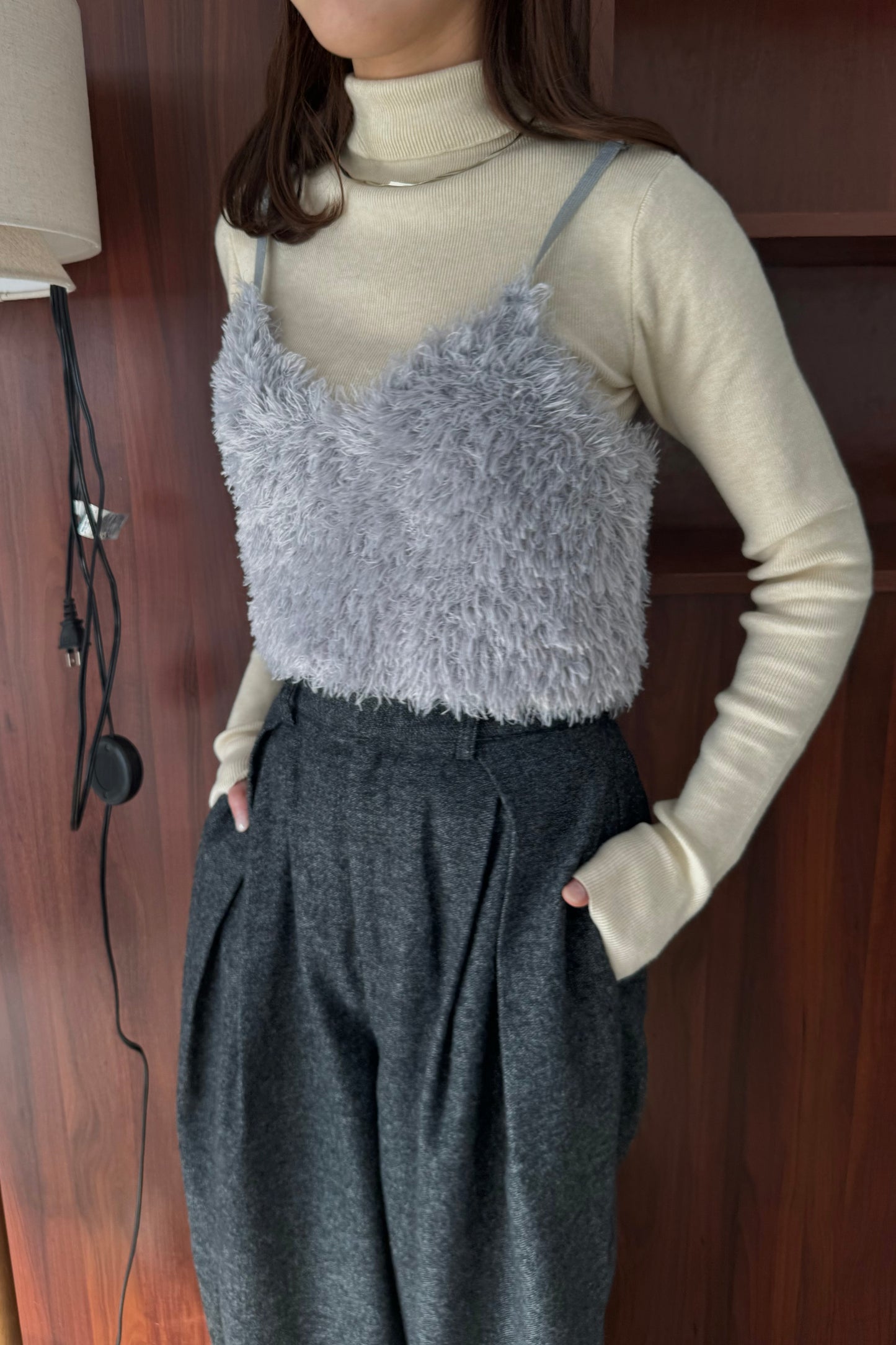 fur knit bustier