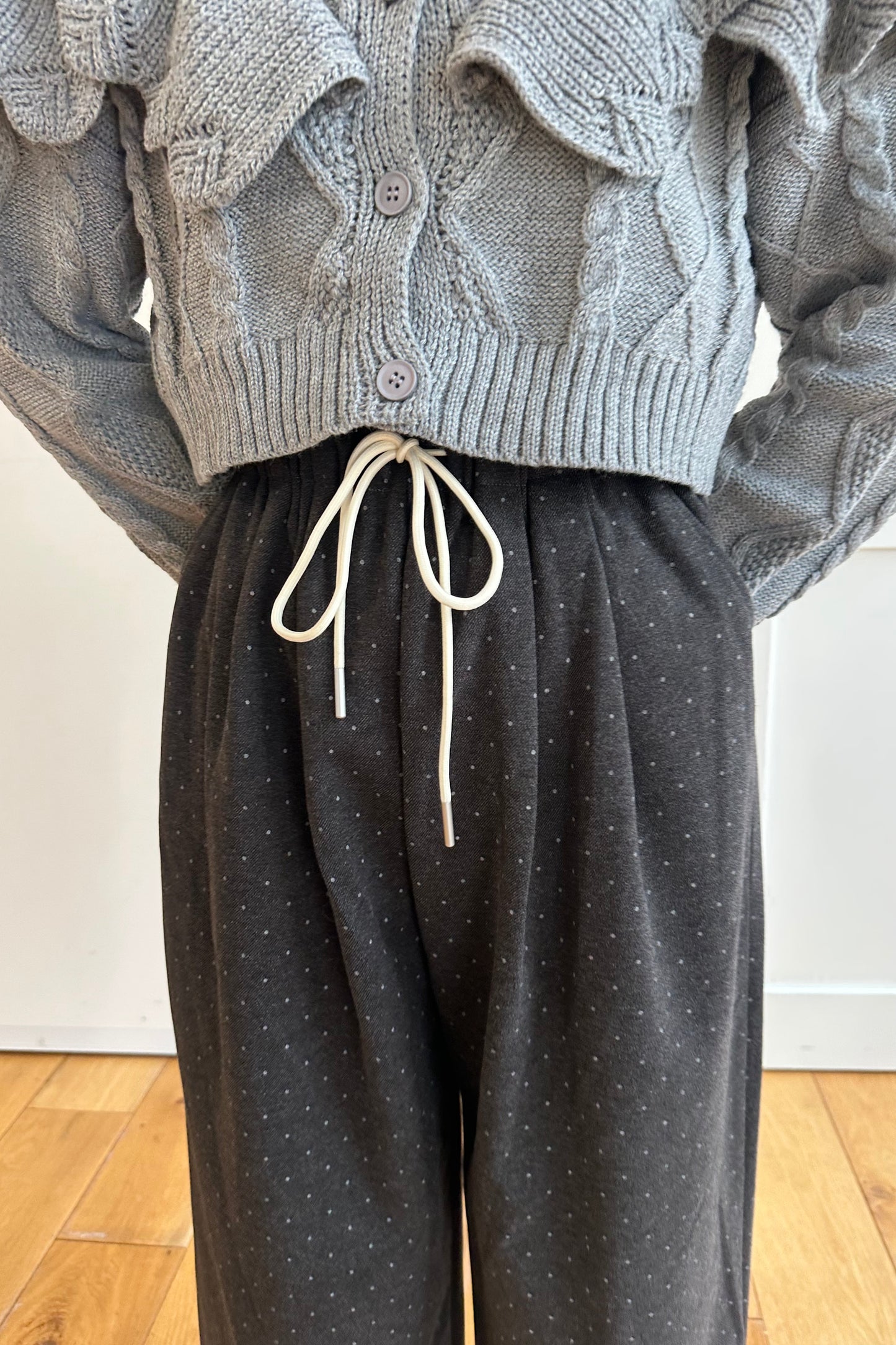 rafu string dot straight pants