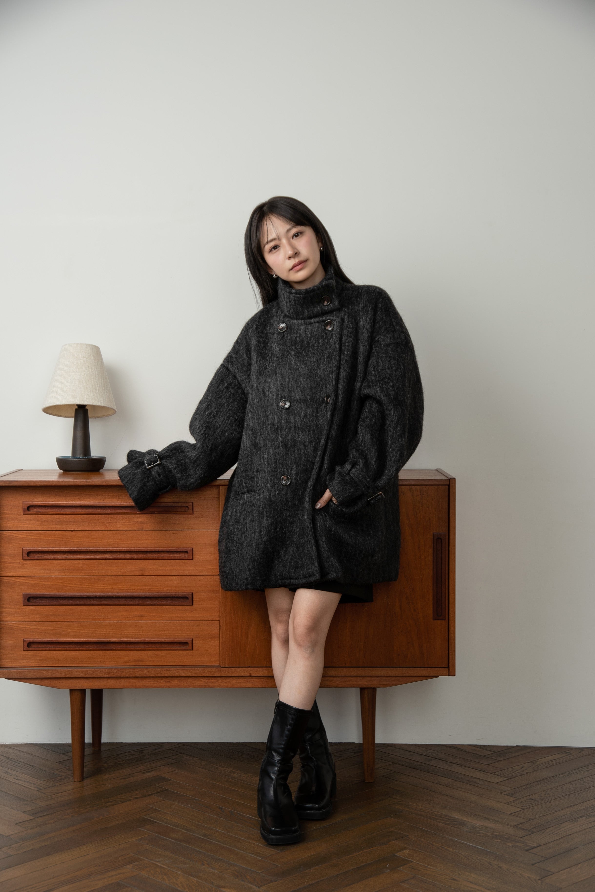 ジャケット・アウター Amiur shaggy midi outer Amiur shaggy midi outer