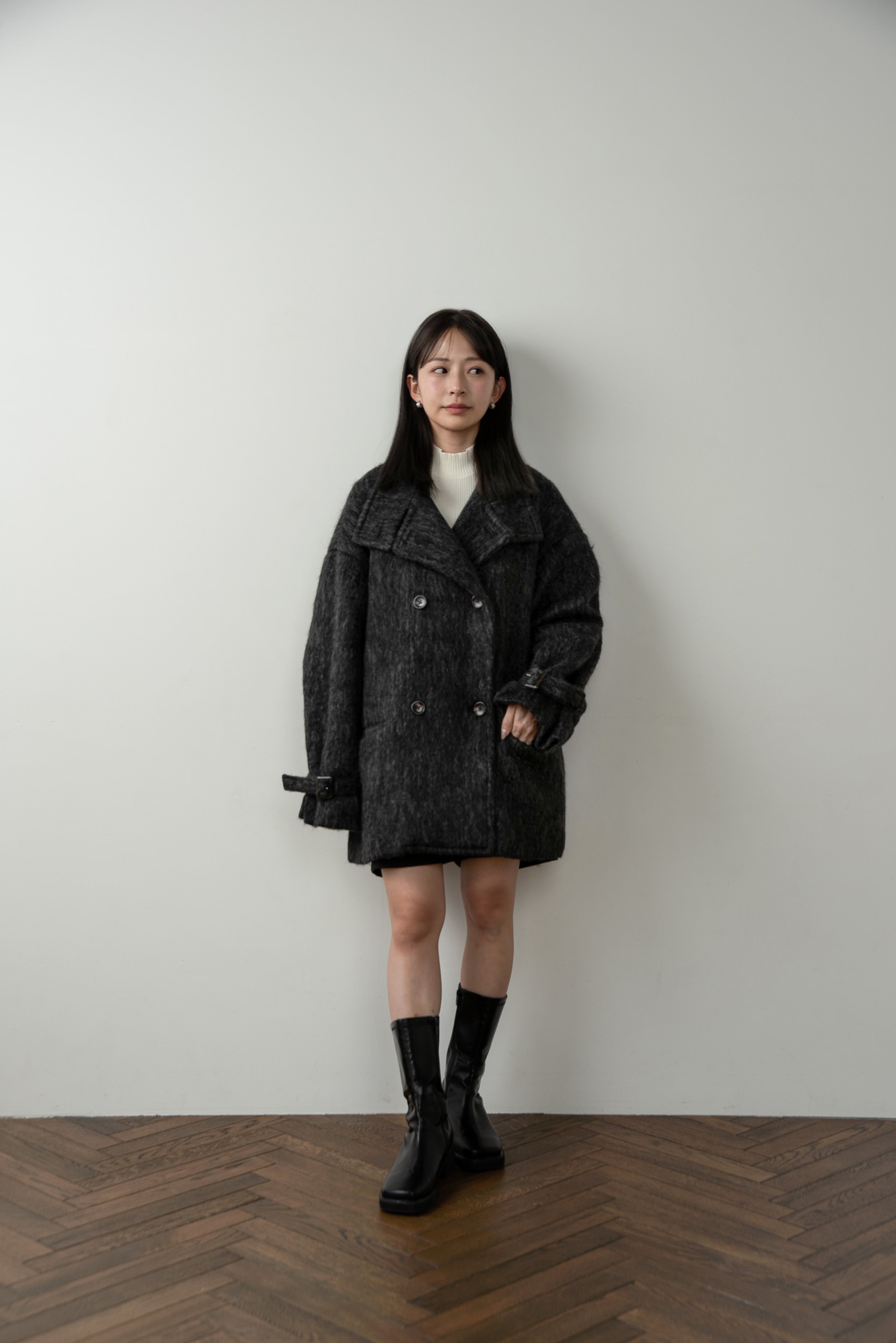 ジャケット・アウター Amiur shaggy midi outer Amiur shaggy midi outer