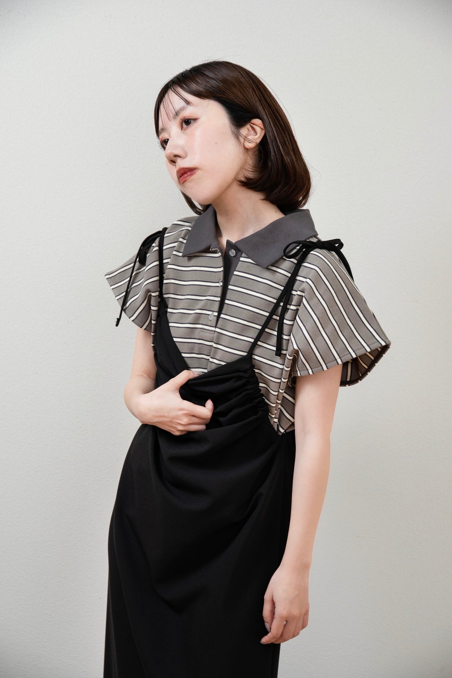 french sleeve multi border tops