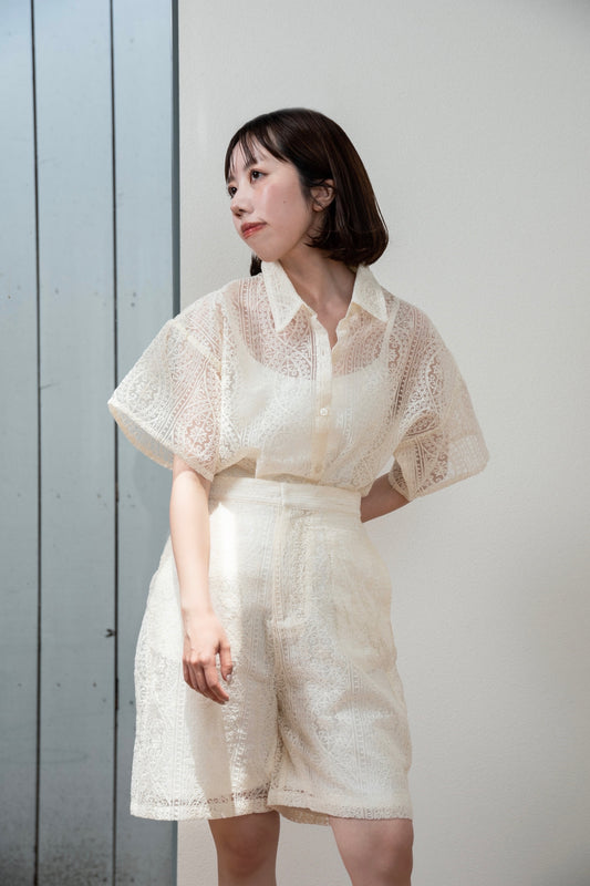 lace sheer short pants