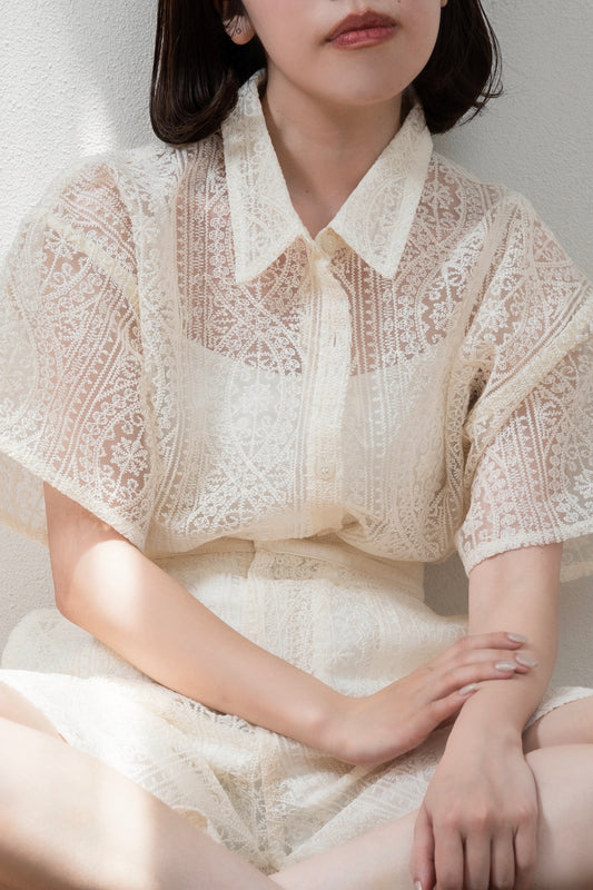 lace sheer shirt