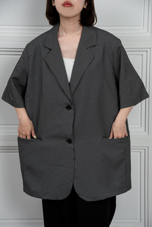 over size nuance check jacket