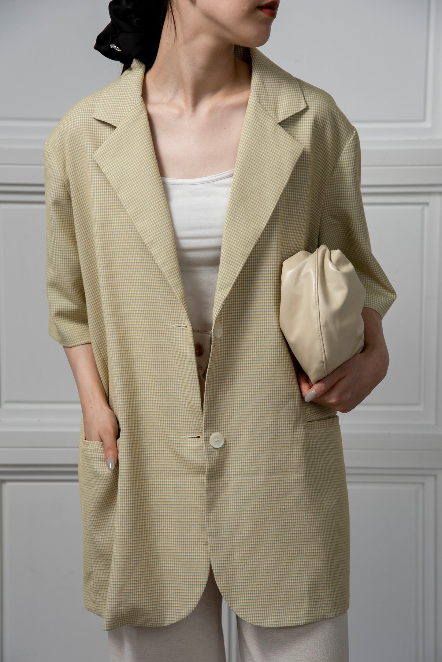 over size nuance check jacket
