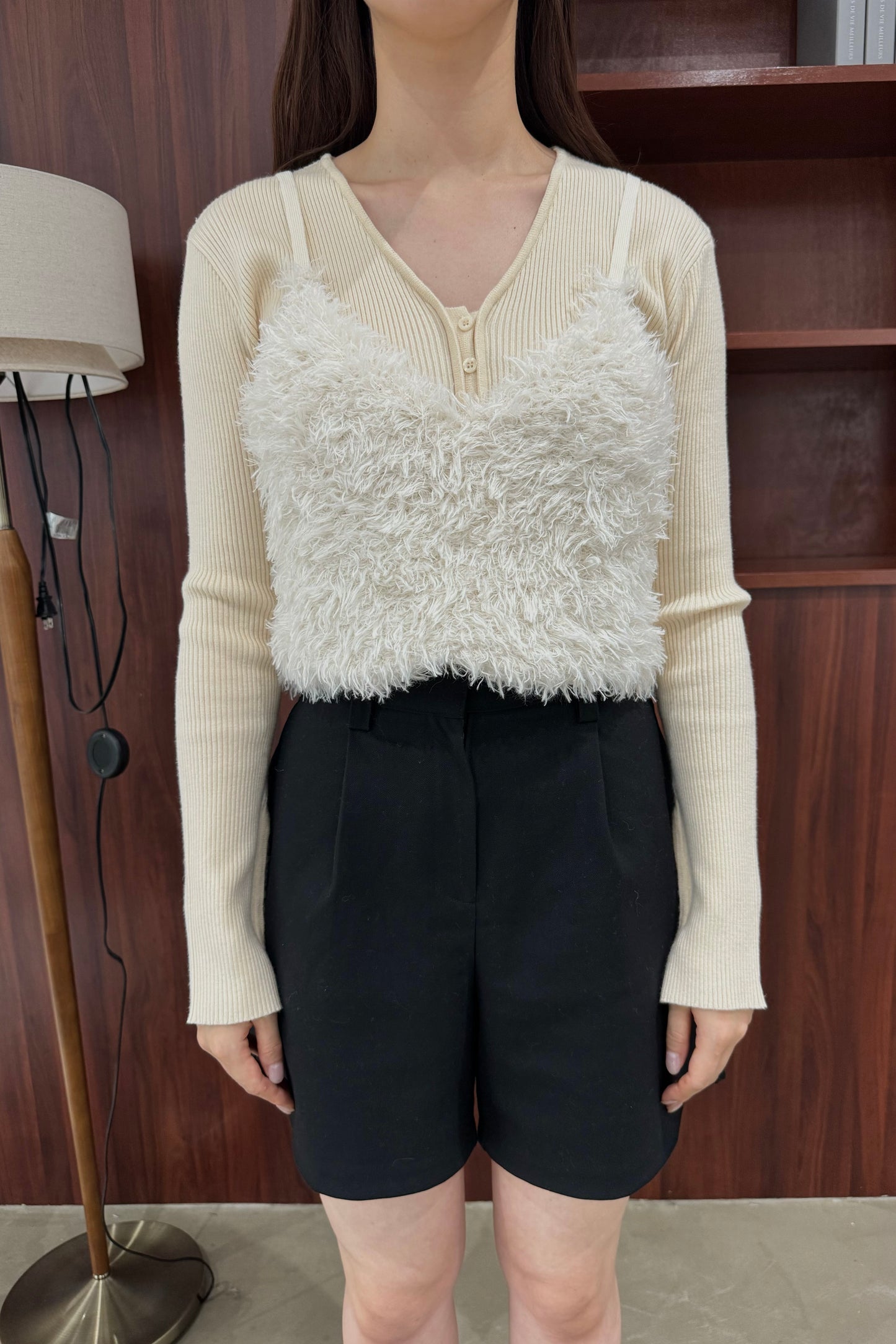 fur knit bustier