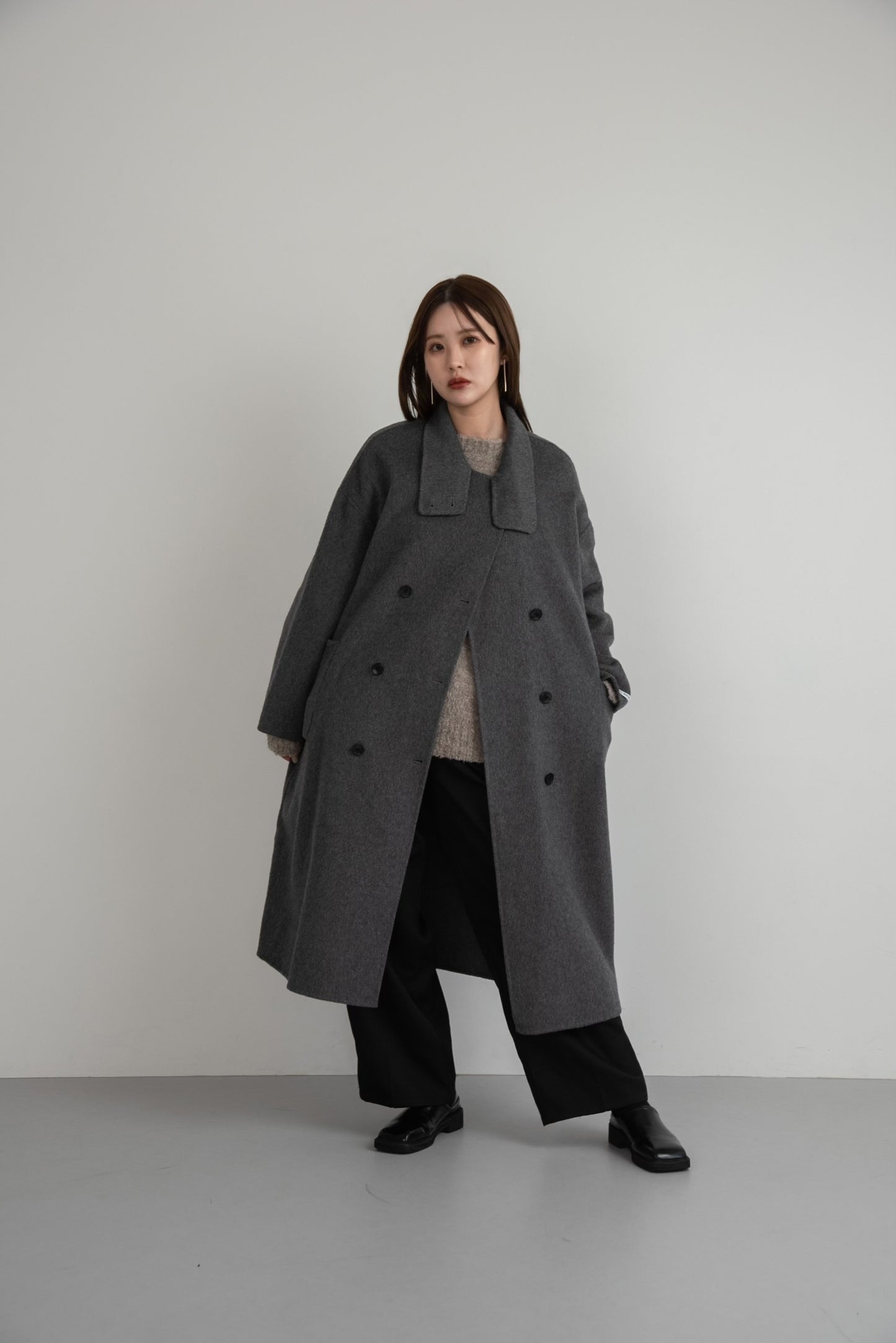stand neck handmade coat