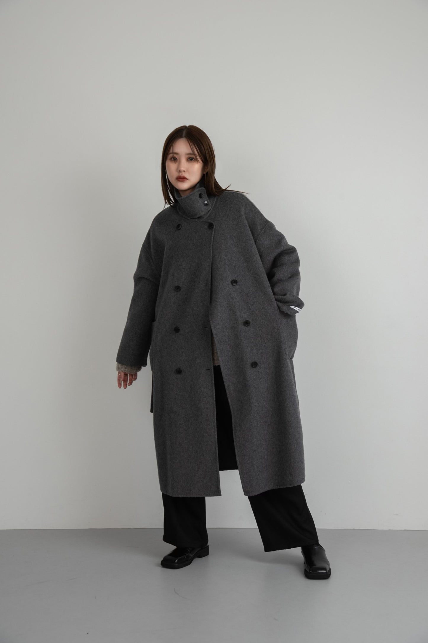 stand neck handmade coat