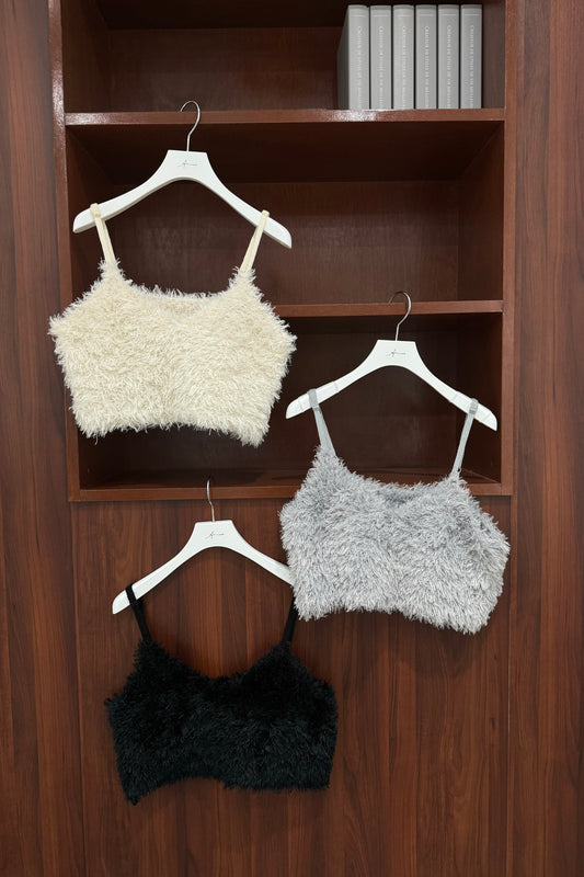 fur knit bustier