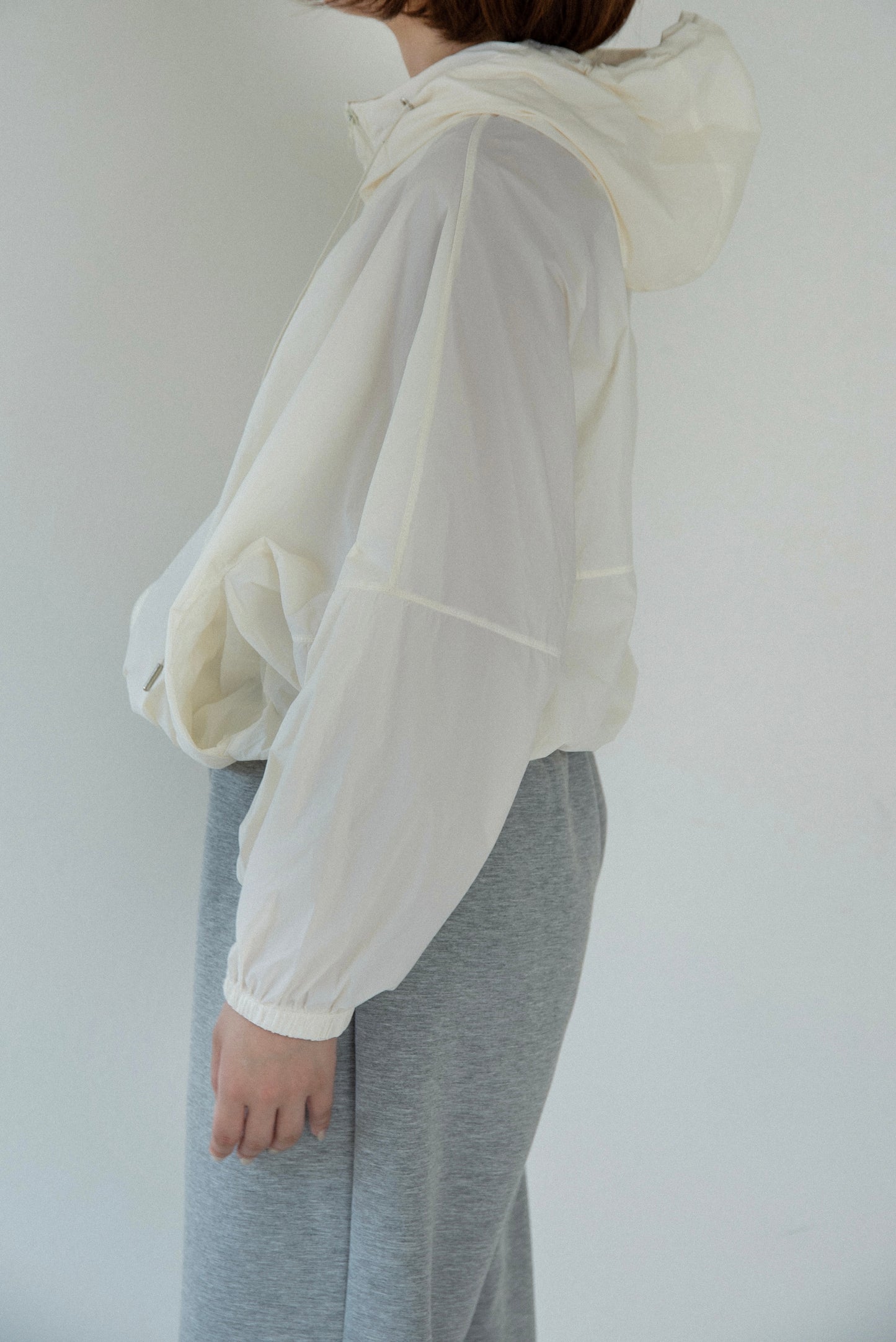 drawstring pouch set hooded blouson