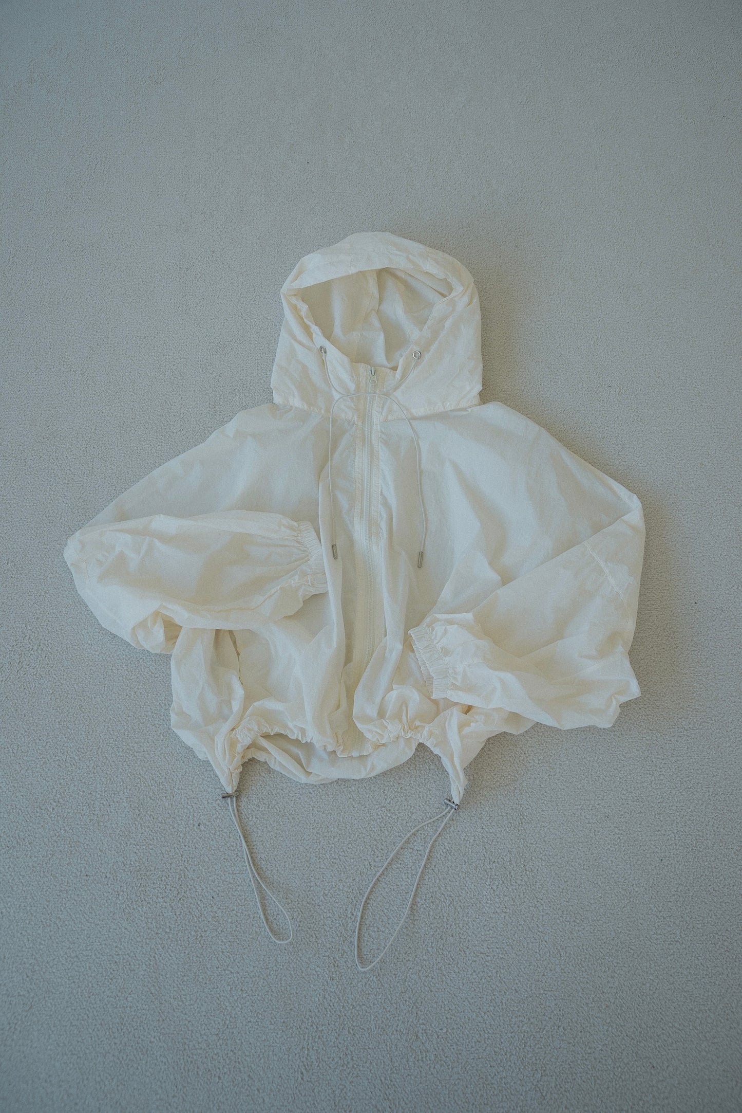 drawstring pouch set hooded blouson