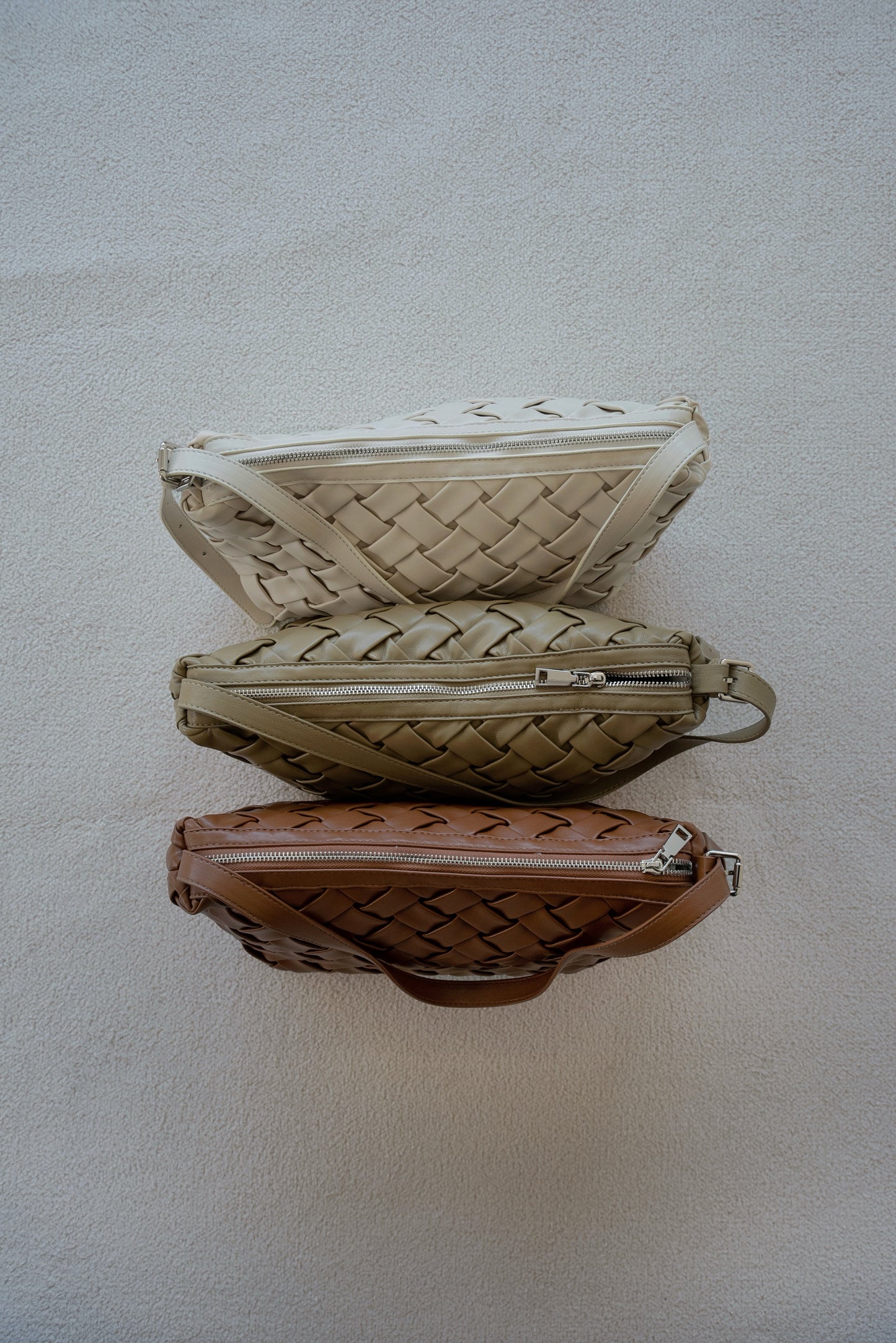 woven look single handle bag
