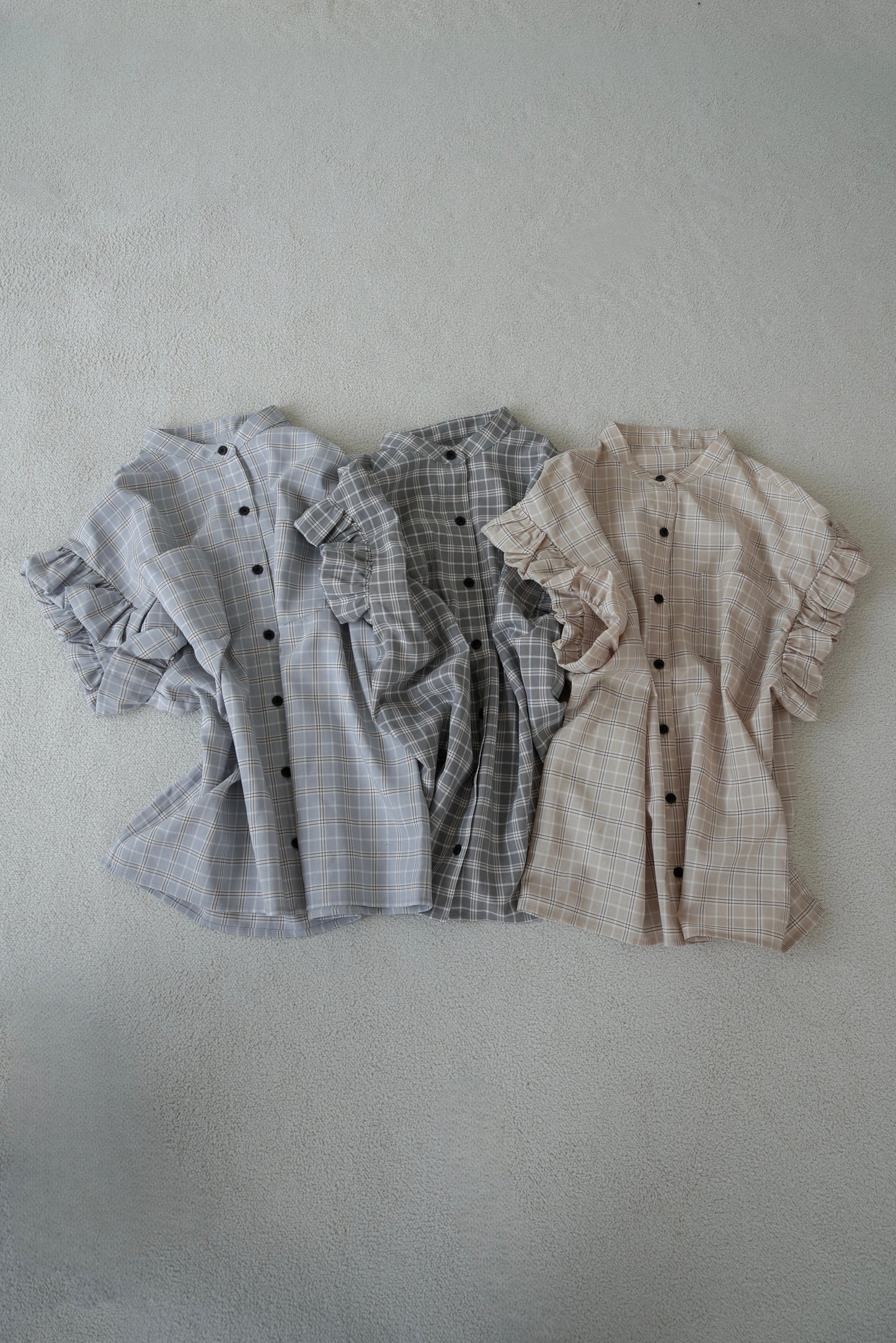 band collar balloon sleeve tops