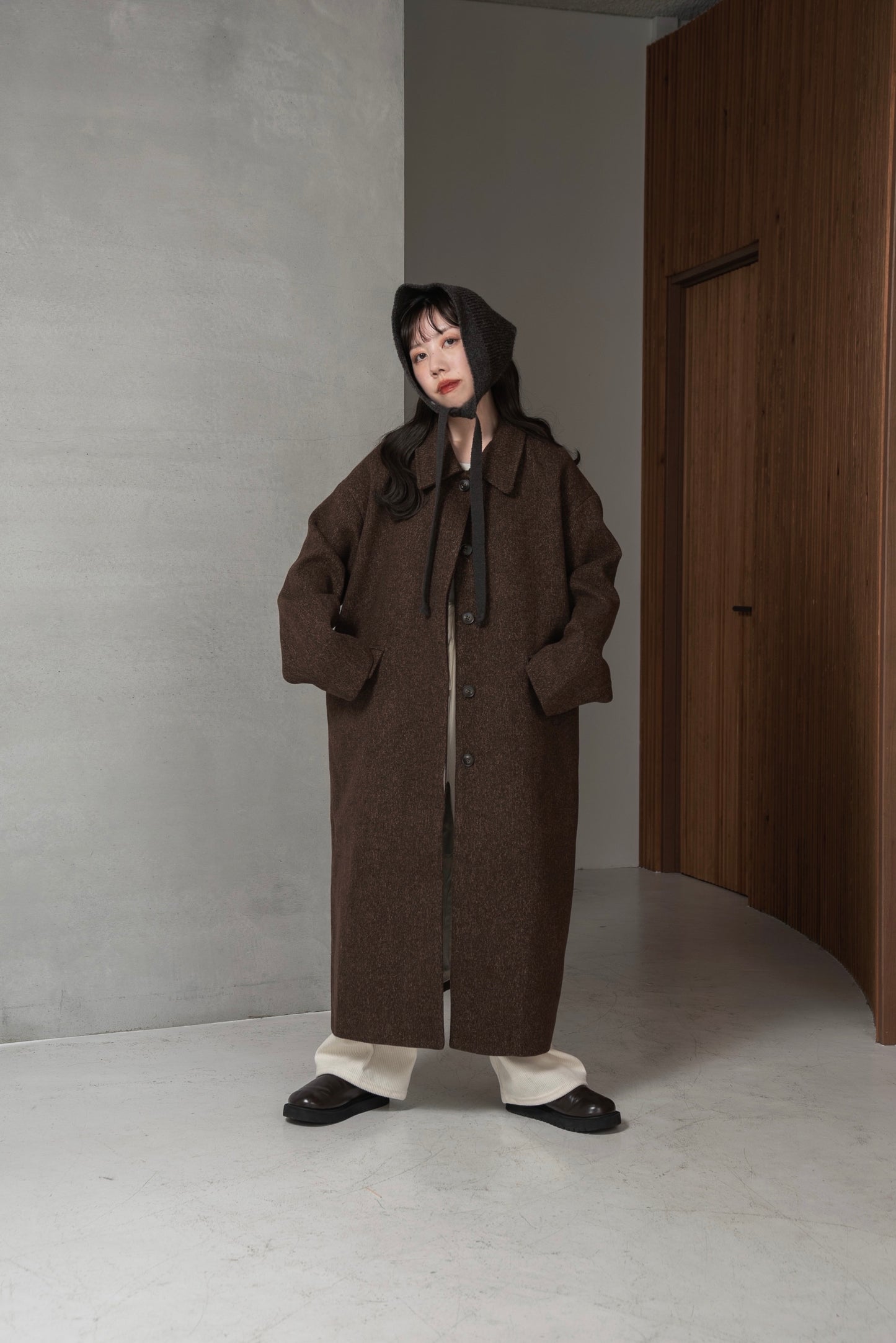 mix soutien collar flap coat