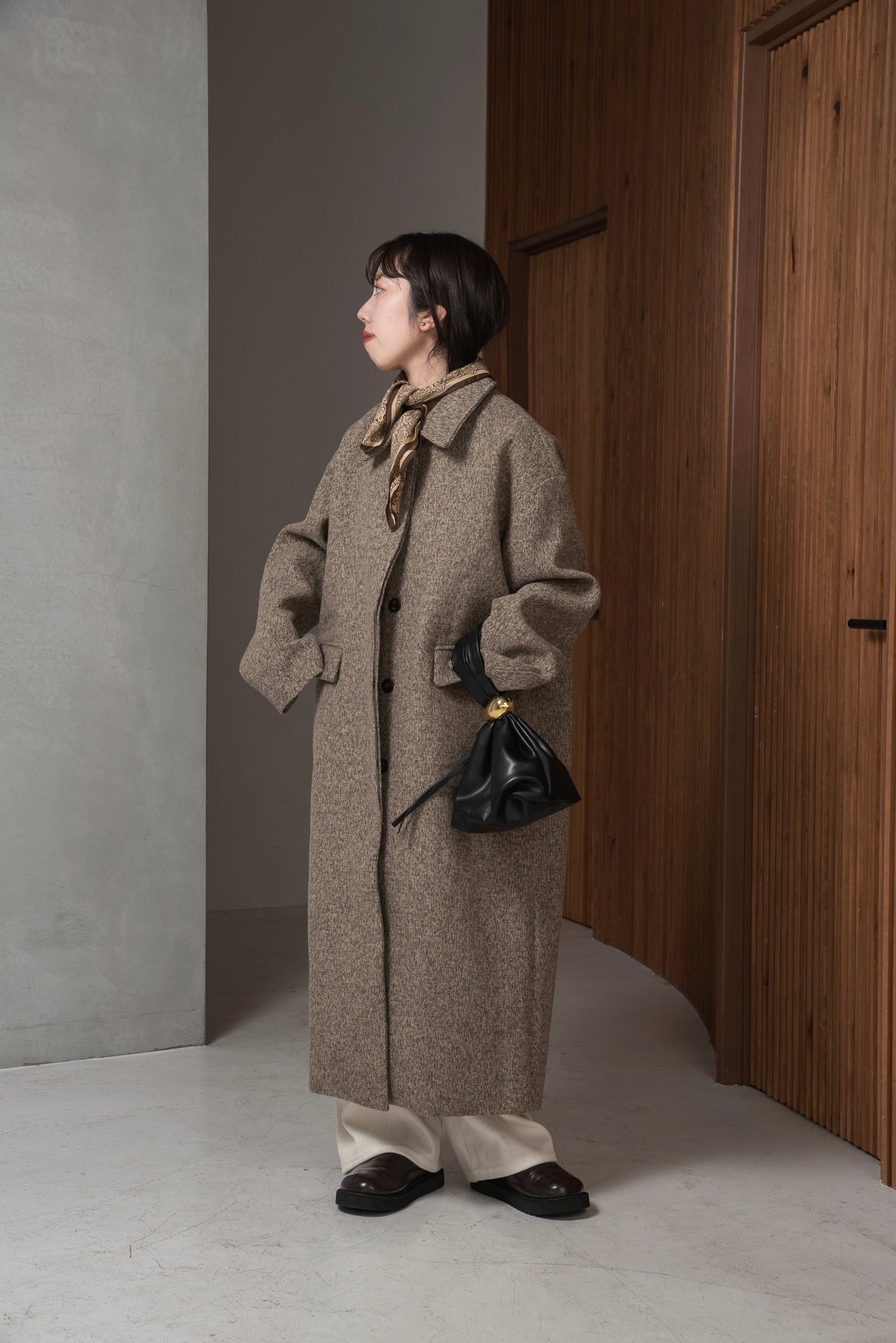 mix soutien collar flap coat