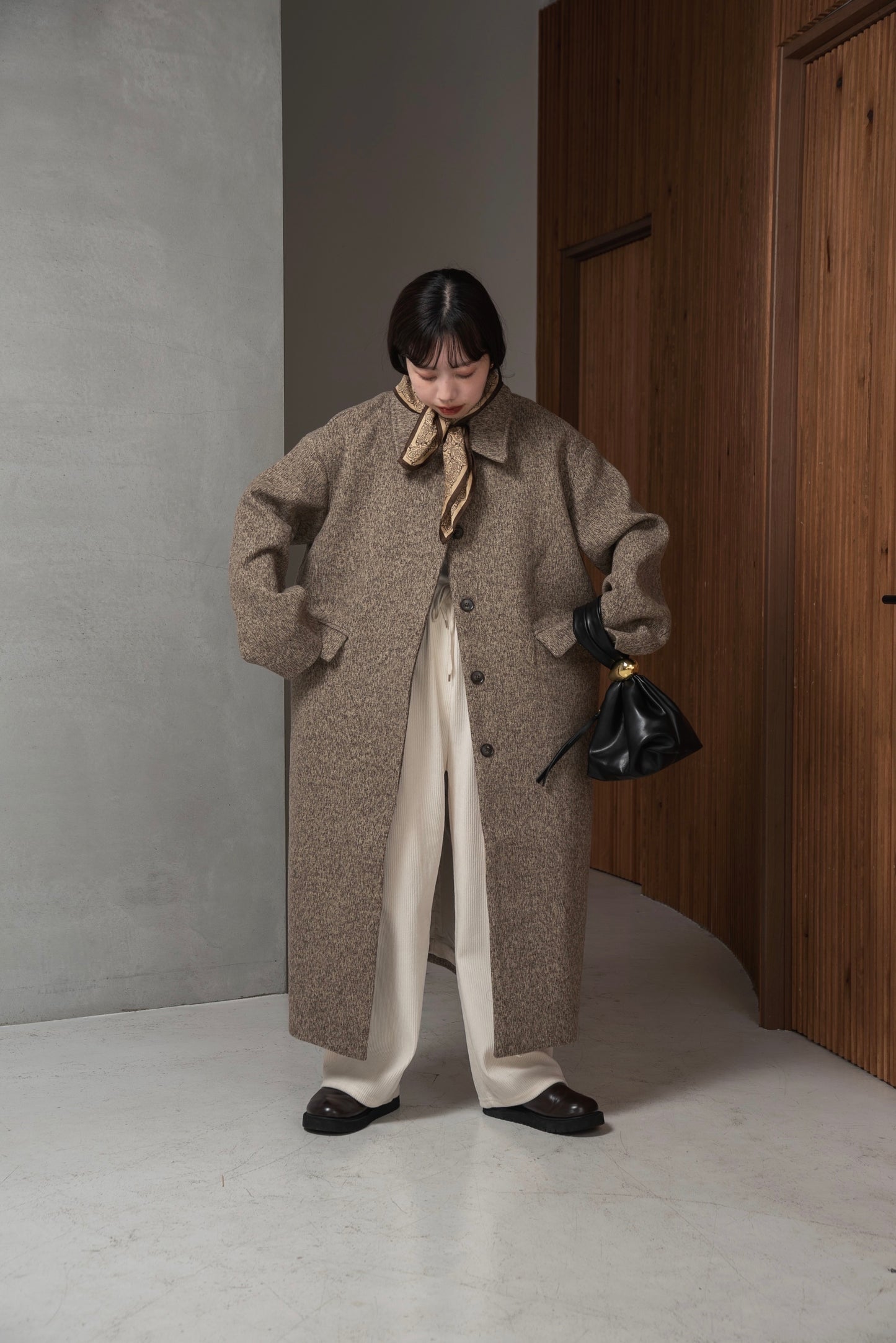 mix soutien collar flap coat